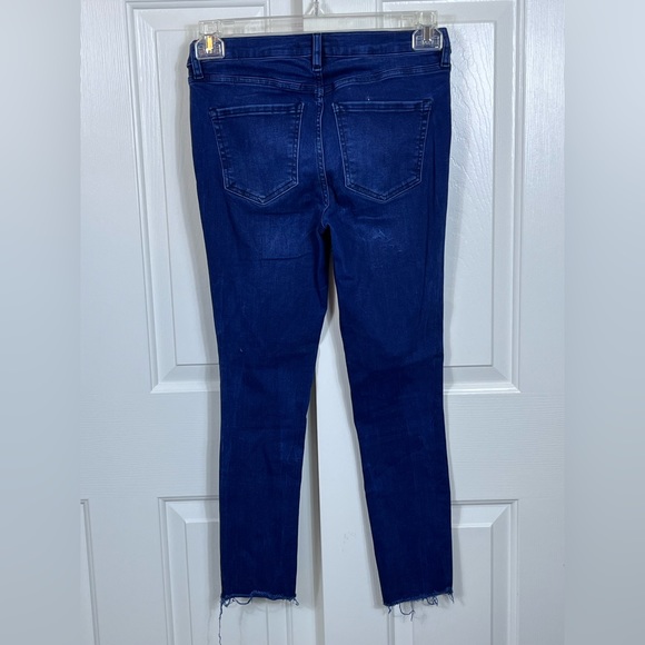 Free People Skinny Jeans w/ Distress, Dark Blue, Size 27 - Picture 6 of 7